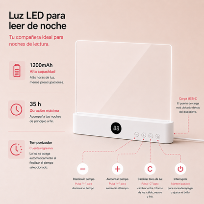 Página de luz para leer de noche